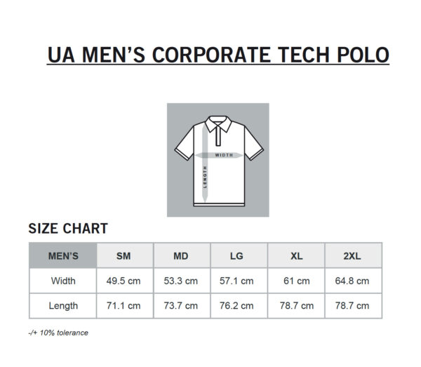UA Men Size Chart