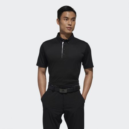 Model Wearing Men Polo Black BC2861